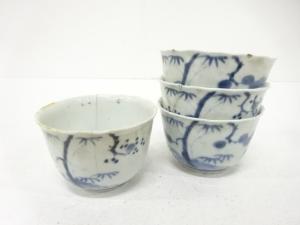 古伊万里　染付　松竹梅　蕎麦猪口　4客揃